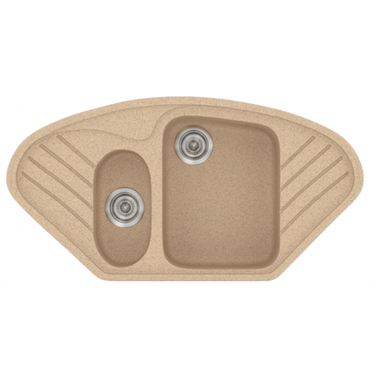 Ένθετος Νεροχύτης Γρανιτένιος Συνθετικός Sanitec 302 Classic 96x51cm Granite Beige